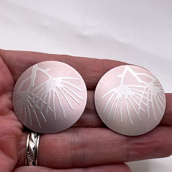 Vintage Lot of 2 Pair Signed L. BOTT Earrings Enamel Jewelry - Picture 5 of 7